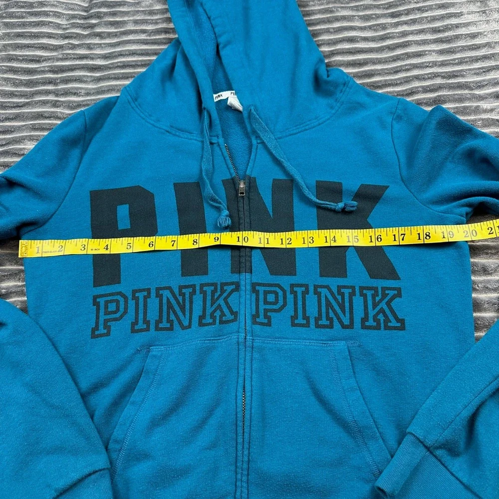 Victoria's Secret PINK Tracksuit Set Teal Blue Zip Hoodie Joggers Medium 307999